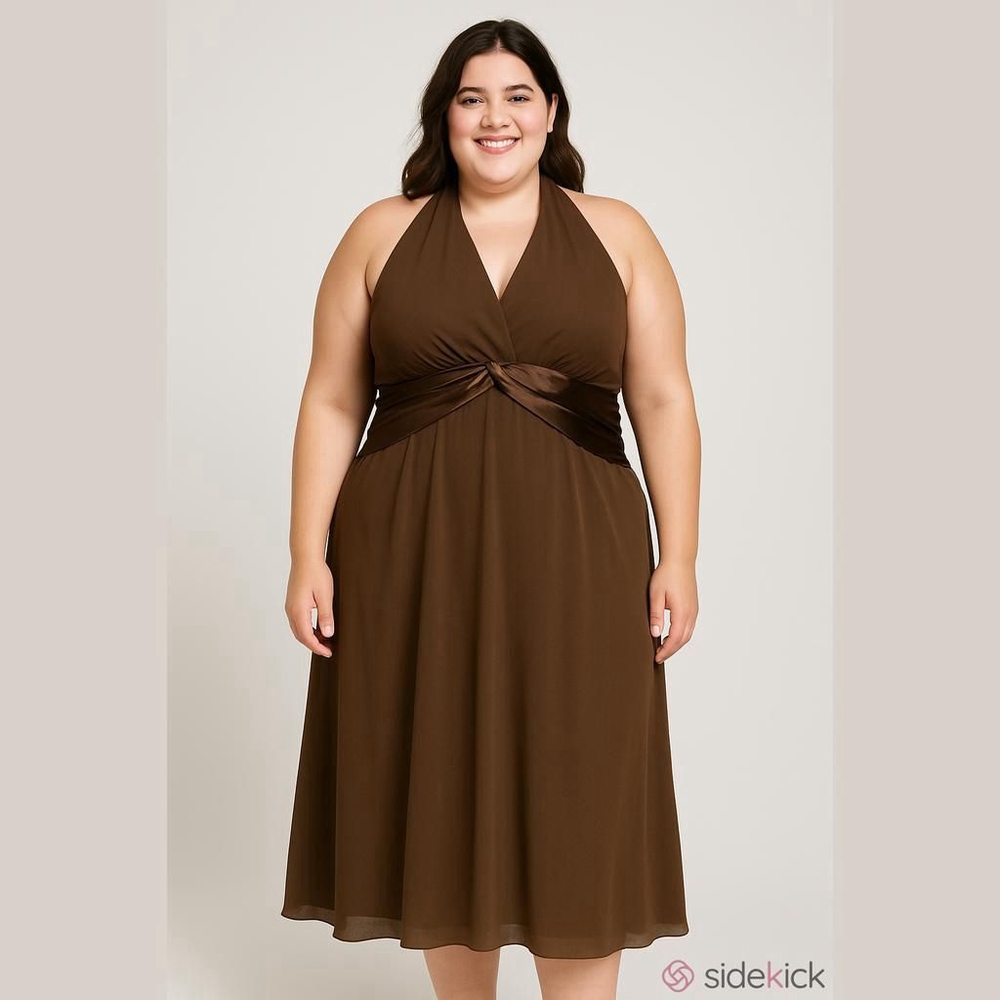 Women's London Times Brown Cocktail Formal Dress Plus Size 24W